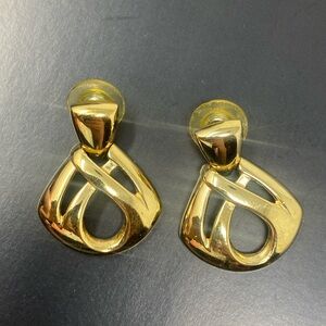 Vintage Givenchy Gold Infinity Earrings Pierced
